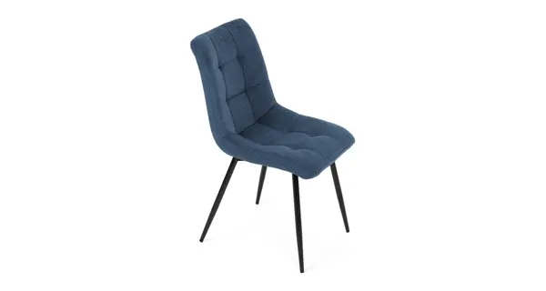 Jídelní židle FENXERNAL, modrá látka, černý kov