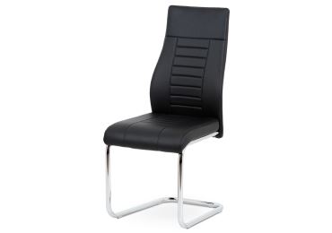 Jídelní židle FEURBALL, černá koženka/chrom
