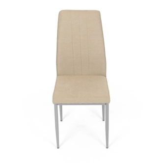 Jídelní židle GARXEROR, béžová látka, šedý kov