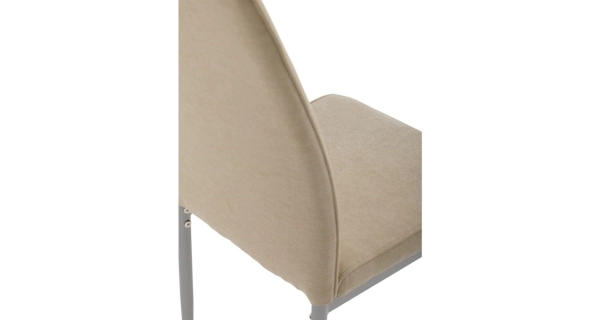 Jídelní židle GARXEROR, béžová látka, šedý kov