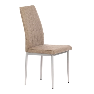 Jídelní židle GARXEROR, hnědá látka, šedý kov