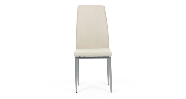 Jídelní židle GARXEROR, krémová látka, šedý kov