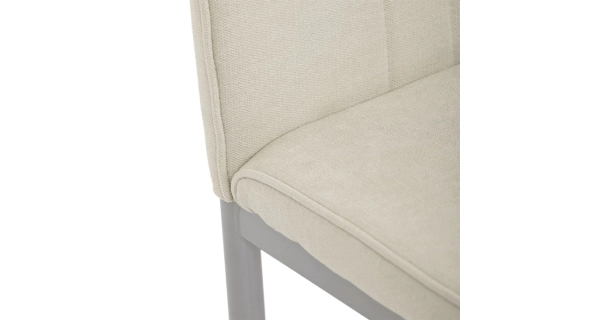 Jídelní židle GARXEROR, krémová látka, šedý kov