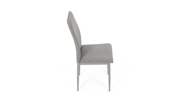 Jídelní židle GARXEROR, lanýžová látka, šedý kov