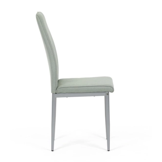 Jídelní židle GARXEROR, zelená látka, šedý kov