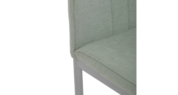 Jídelní židle GARXEROR, zelená látka, šedý kov