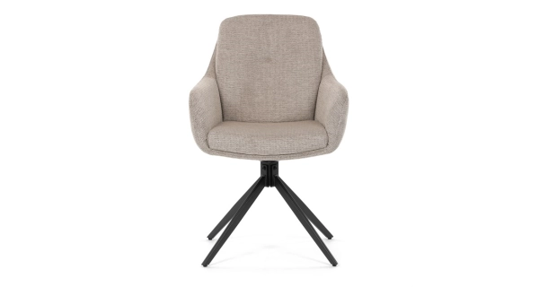 Jídelní židle GRATRE, lanýžová látka, černý kov