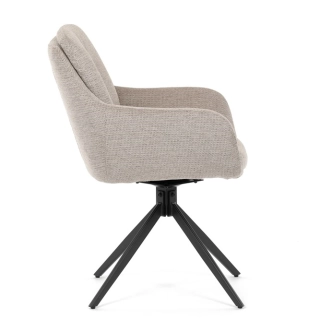 Jídelní židle GRATRE, lanýžová látka, černý kov