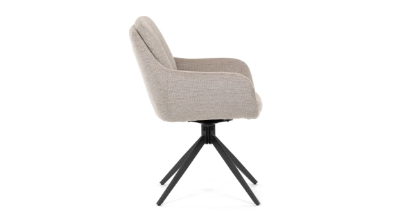 Jídelní židle GRATRE, lanýžová látka, černý kov