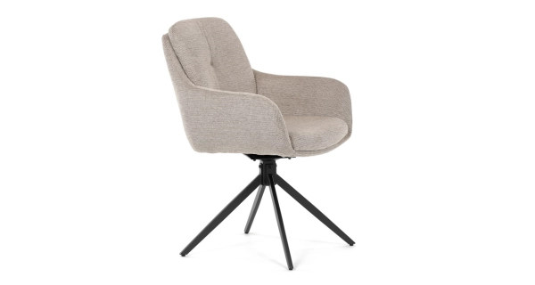 Jídelní židle GRATRE, lanýžová látka, černý kov