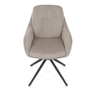 Jídelní židle GRATRE, lanýžová látka, černý kov