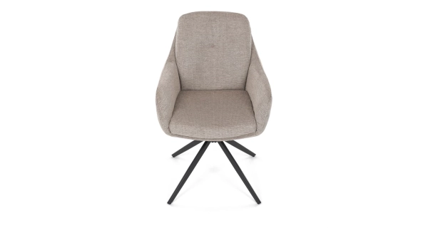 Jídelní židle GRATRE, lanýžová látka, černý kov