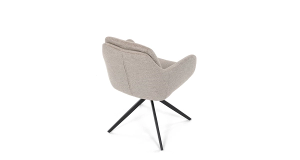 Jídelní židle GRATRE, lanýžová látka, černý kov