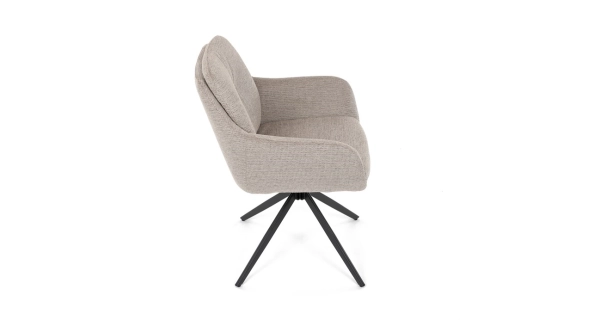 Jídelní židle GRATRE, lanýžová látka, černý kov