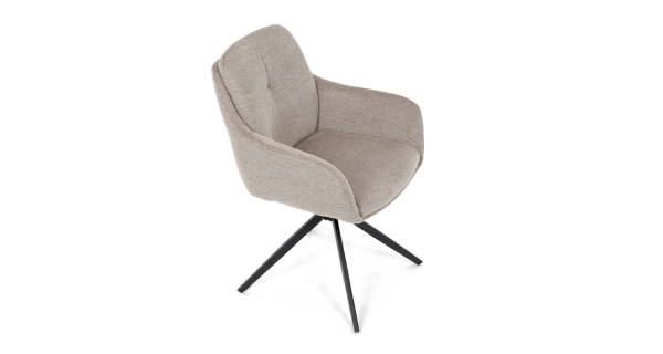 Jídelní židle GRATRE, lanýžová látka, černý kov