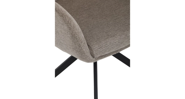 Jídelní židle GRATRE, lanýžová látka, černý kov