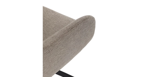 Jídelní židle GRATRE, lanýžová látka, černý kov