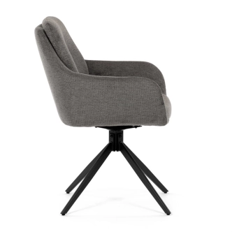 Jídelní židle GRATRE, šedá látka, černý kov