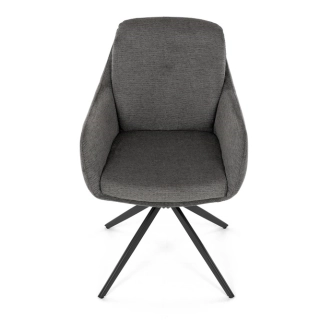 Jídelní židle GRATRE, šedá látka, černý kov