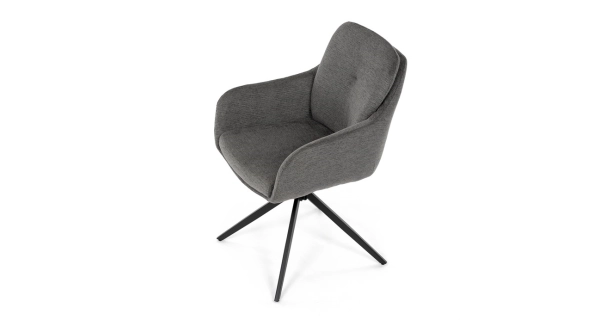 Jídelní židle GRATRE, šedá látka, černý kov