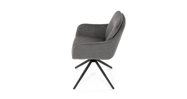 Jídelní židle GRATRE, šedá látka, černý kov