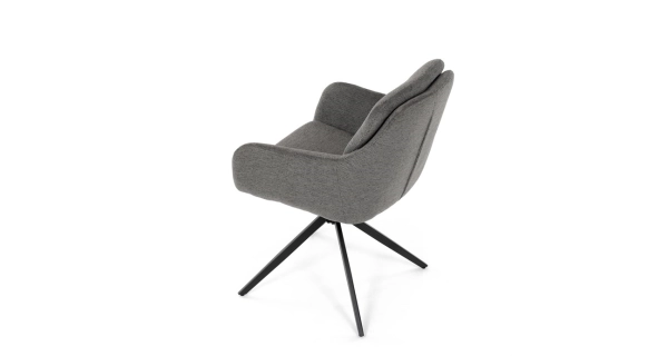 Jídelní židle GRATRE, šedá látka, černý kov