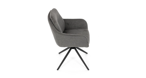 Jídelní židle GRATRE, šedá látka, černý kov