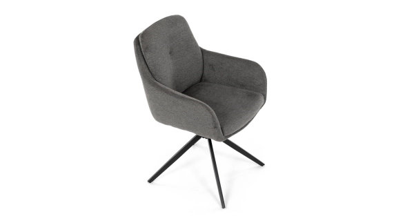 Jídelní židle GRATRE, šedá látka, černý kov