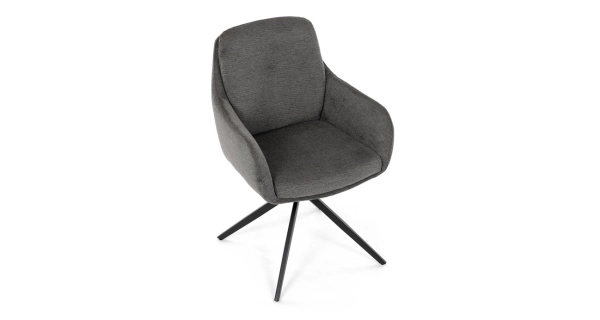 Jídelní židle GRATRE, šedá látka, černý kov