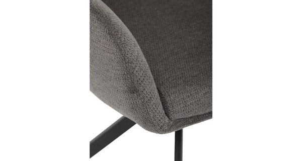 Jídelní židle GRATRE, šedá látka, černý kov