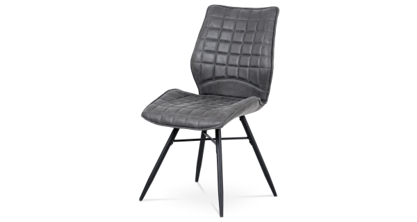 Jídelní židle IRAMUL, šedá látka/černý kov