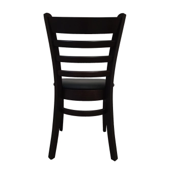 Jídelní židle LEA, masiv hnědá/černá ekokůže