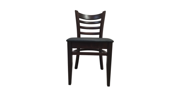 Jídelní židle LEA, masiv hnědá/černá ekokůže