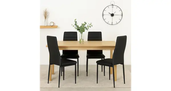 Jídelní židle LEMEL, černá ekokůže/kov