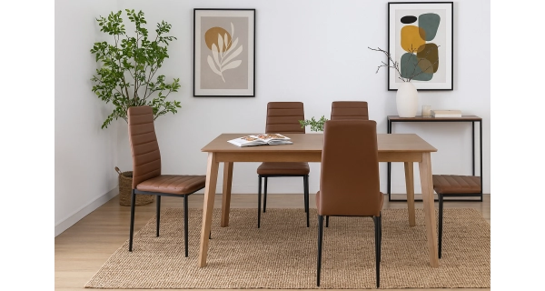 Jídelní židle LEMEL, hnědá ekokůže/kov