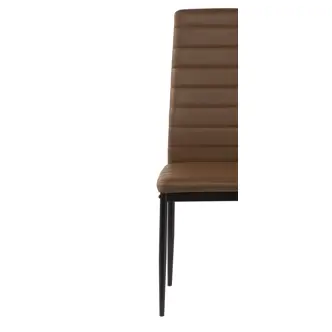 Jídelní židle LEMEL, hnědá ekokůže/kov