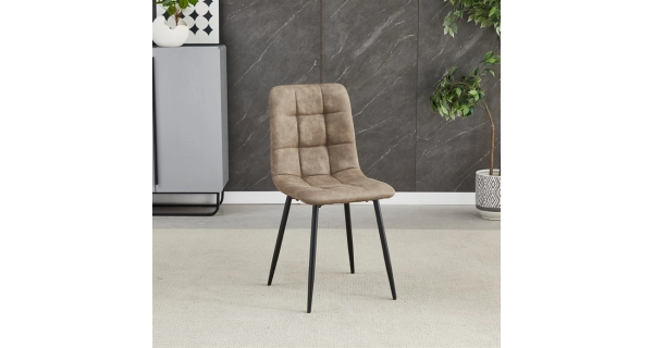 Jídelní židle LINGAR, béžová látka cowboy, černý kov