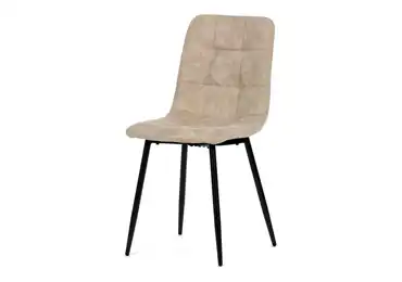 Jídelní židle LINGAR, krémová látka cowboy, černý kov