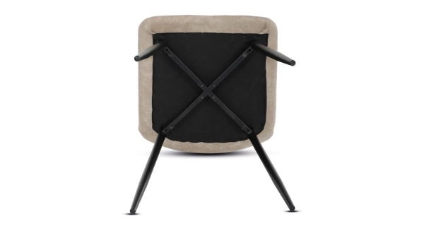 Jídelní židle LINGAR, krémová látka cowboy, černý kov