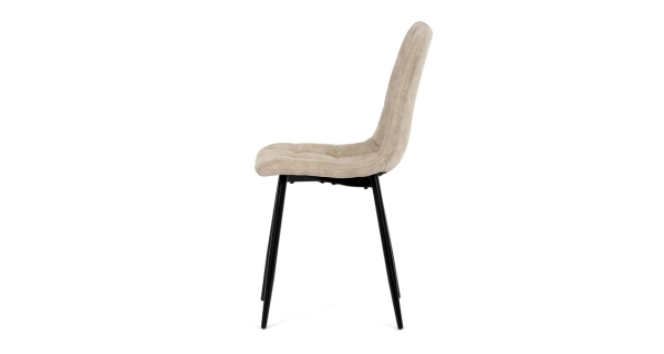 Jídelní židle LINGAR, krémová látka cowboy, černý kov