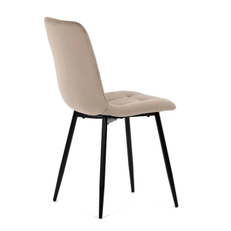 Jídelní židle LINGAR, krémová sametová látka, černý kov