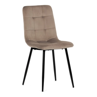 Jídelní židle LINGAR, krémová sametová látka, černý kov