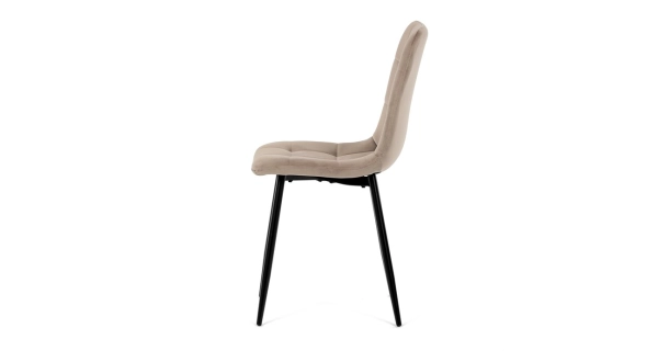 Jídelní židle LINGAR, krémová sametová látka, černý kov