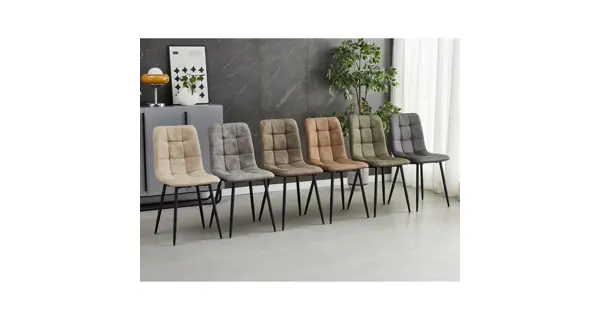 Jídelní židle LINGAR, šedá látka cowboy, černý kov