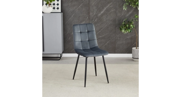 Jídelní židle LINGAR, šedá sametová látka, černý kov