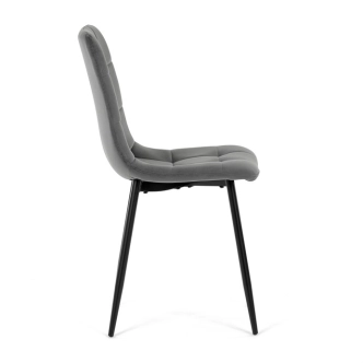 Jídelní židle LINGAR, šedá sametová látka, černý kov