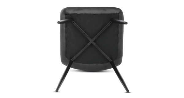 Jídelní židle LINGAR, šedá sametová látka, černý kov