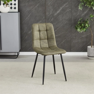 Jídelní židle LINGAR, zelená látka cowboy, černý kov