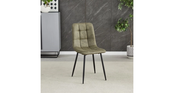 Jídelní židle LINGAR, zelená látka cowboy, černý kov