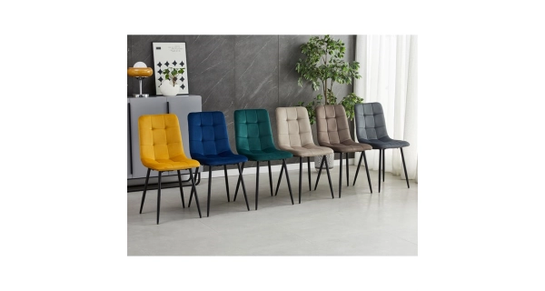 Jídelní židle LINGAR, zelená sametová látka, černý kov